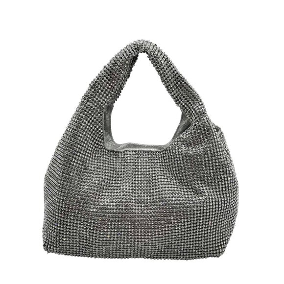I.N.C. International Concepts Handbags - I.N.C. International Concepts Silver Mesh Crystal Hobo Bag